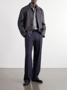 Stòffa - Spread-Collar Brushed Cotton Woven Shirt - Gray