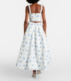 Leo Lin Victoria floral pleated cotton maxi skirt