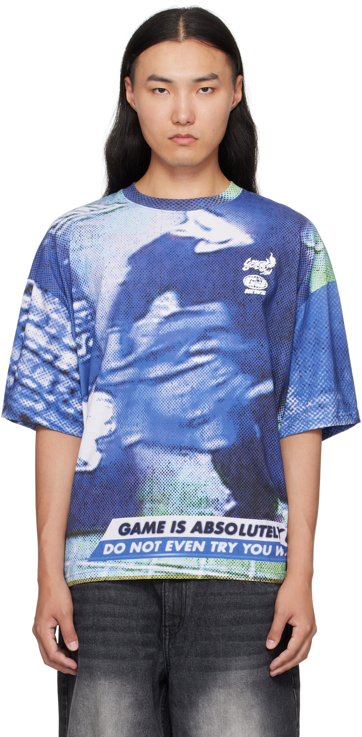Gerrit Jacob Blue Printed T-shirt