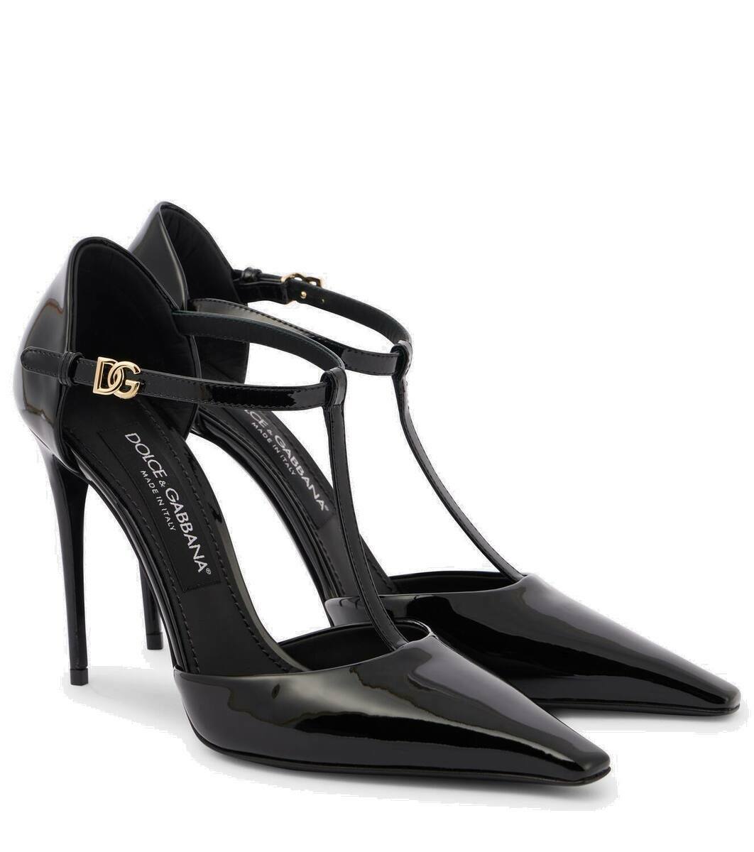 Dolce & Gabbana Beige Patent Leather Stiletto Heel Pump Shoes