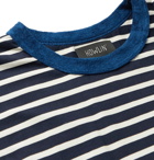Howlin' - Terry-Trimmed Striped Cotton-Jersey T-Shirt - Blue