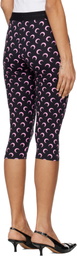 Marine Serre Black Recycled Moon Jersey Capri Leggings