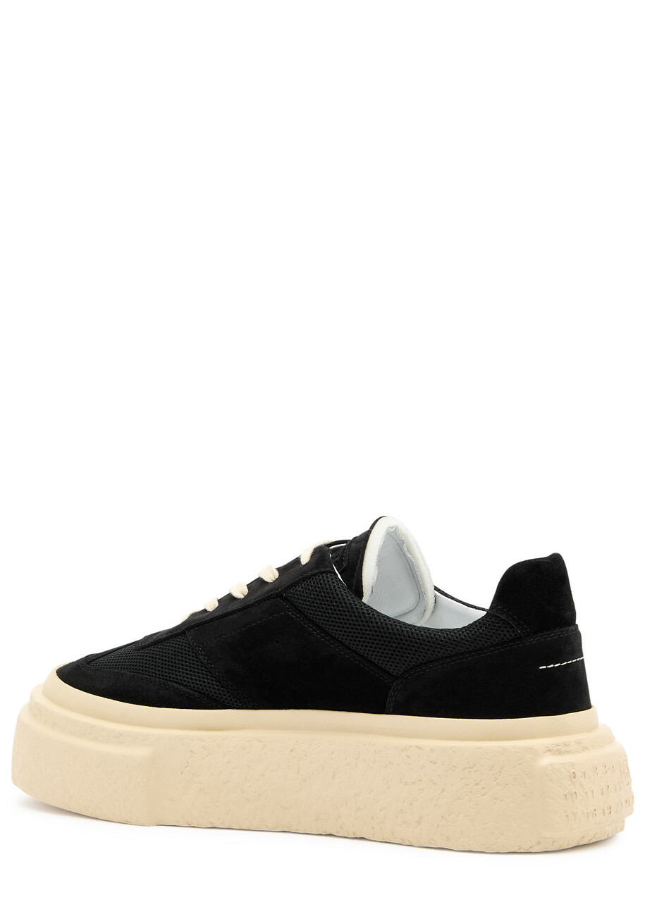 MM6 Maison Margiela★(w) Suede Panel Leather Sneakers★人気 MM6 BY Maison Margiela Panelled Suede Flatform Sneakers