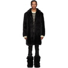 Saint Laurent Black Faux-Fur Coat