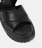 Hogan H644 leather platform sandals