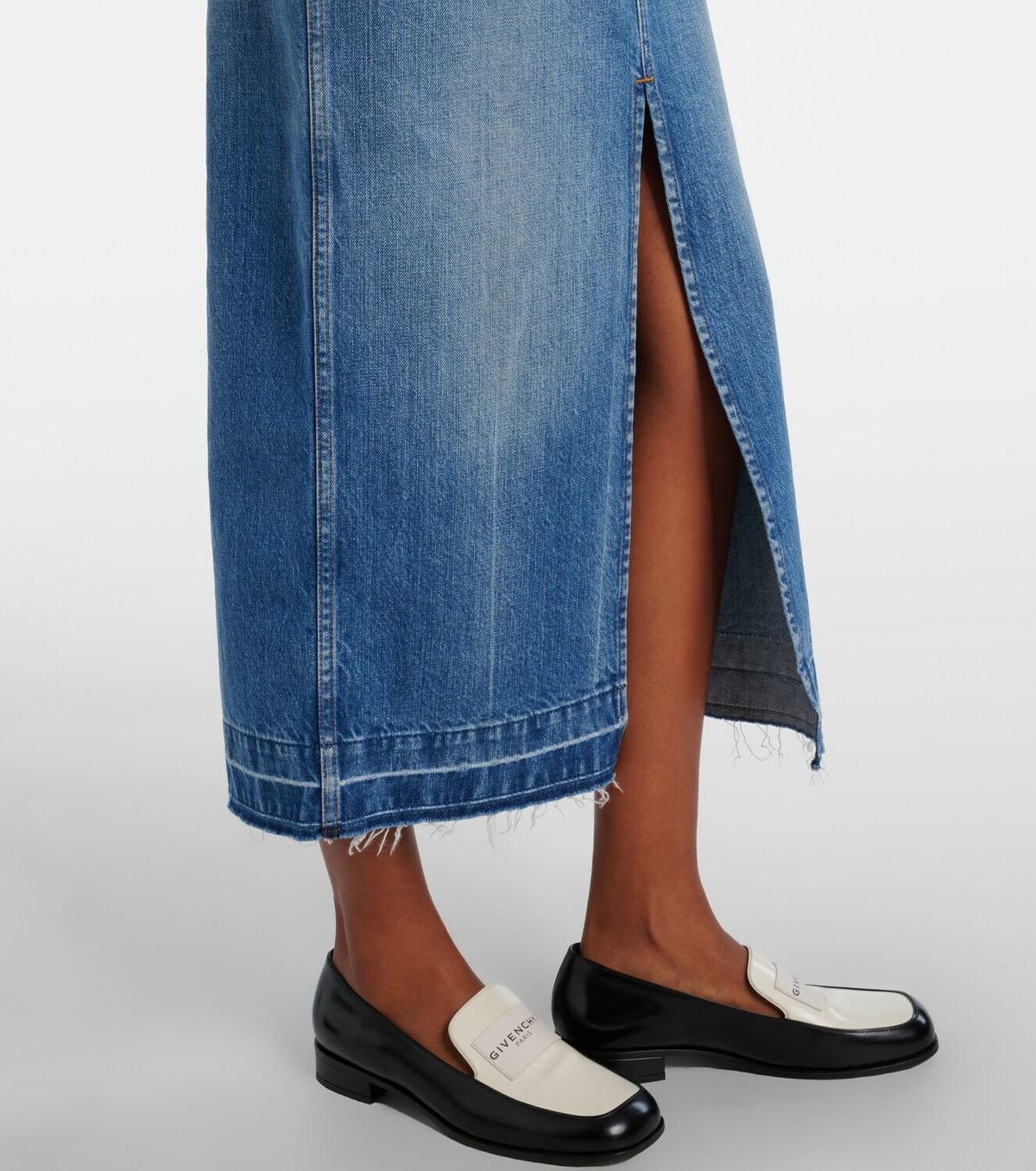 Givenchy High-rise denim midi skirt
