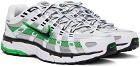 Nike White & Green P-6000 Sneakers