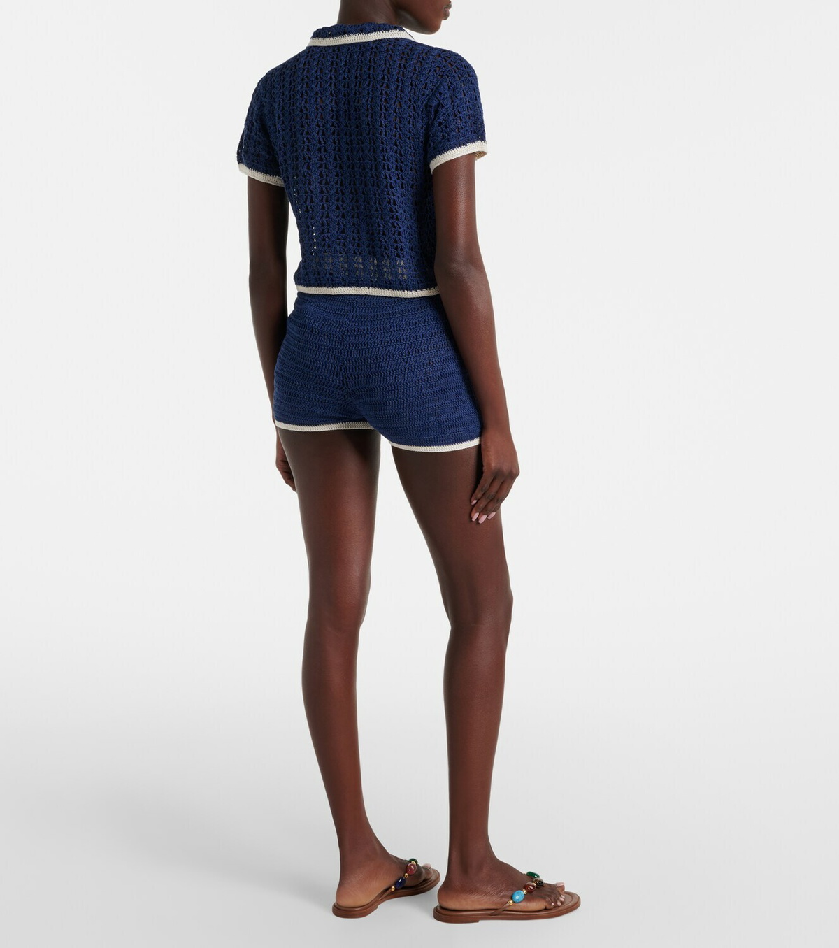 Anna Kosturova Crochet cotton shorts