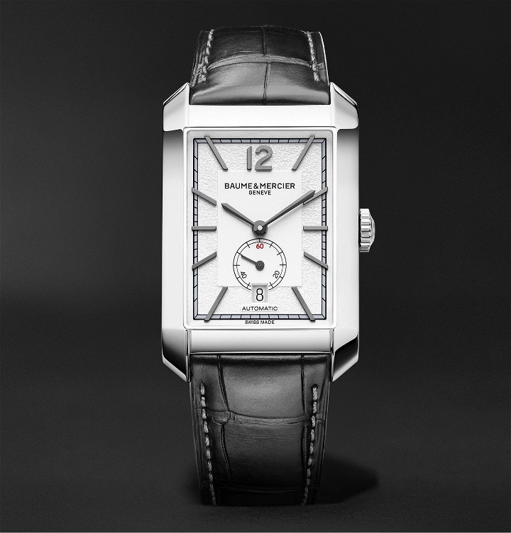 Photo: Baume & Mercier - Hampton Automatic 31mm Stainless Steel and Alligator Watch, Ref. No. M0A10528 - White