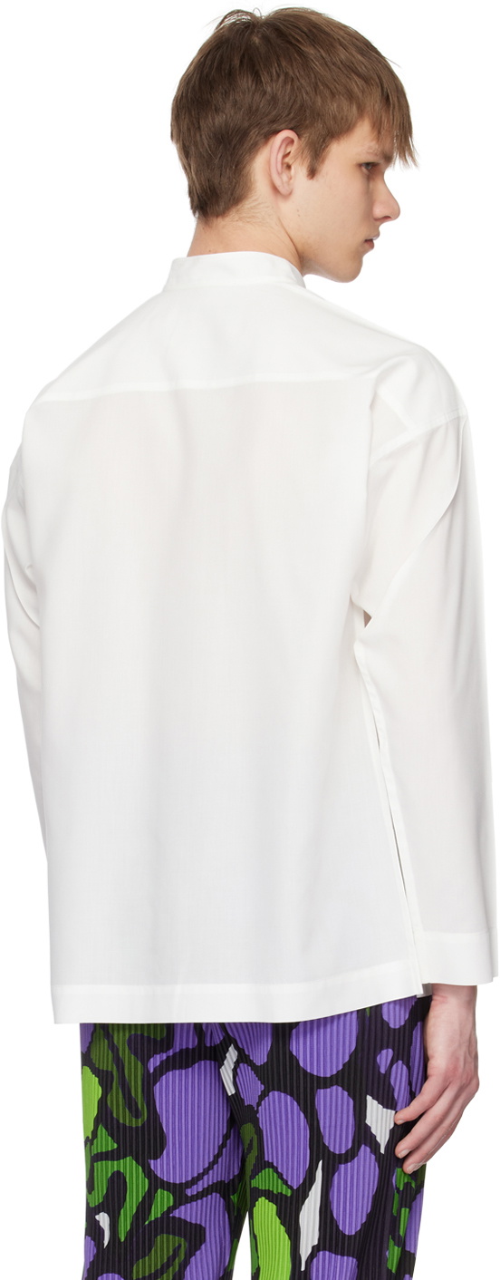 hommeplisse オムプリッセ BOW-TIE PRESS SHIRTS HOMME PLISSÉ ISSEY MIYAKE White Bow-Tie Press Shirt Homme