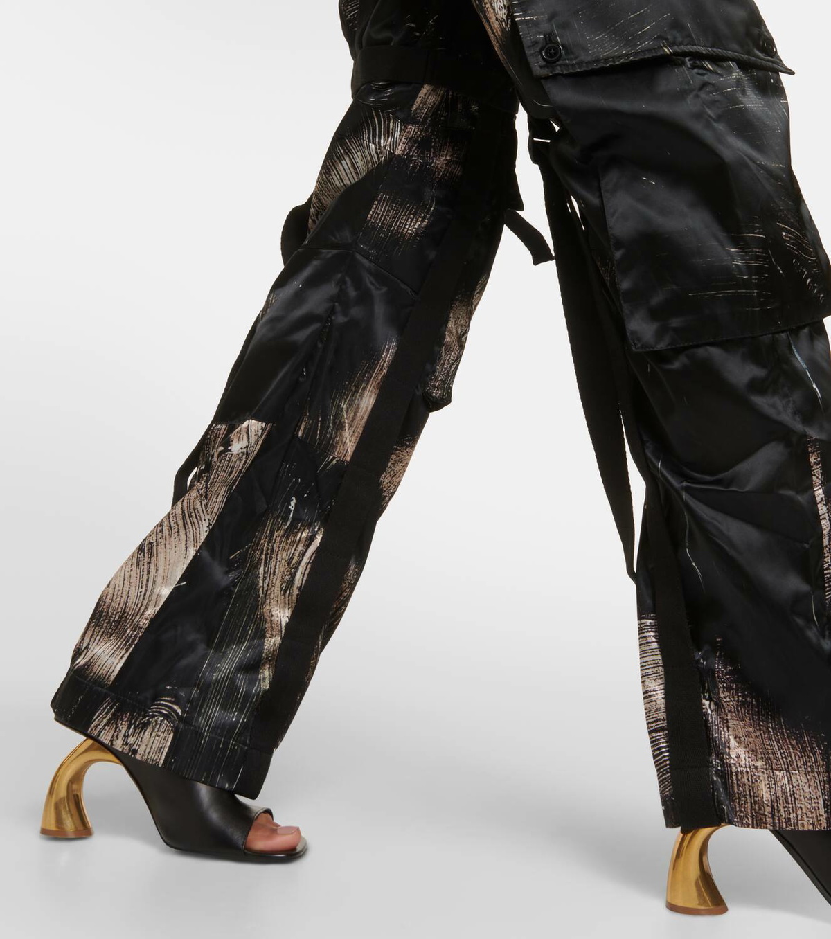 Louisa Ballou Printed low-rise straight cargo pants