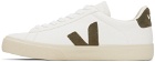VEJA White & Brown Campo Leather Sneakers