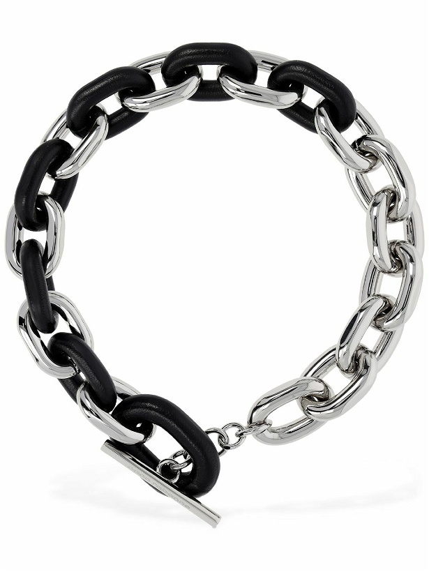 Photo: RABANNE Xl Link Leather Collar Necklace