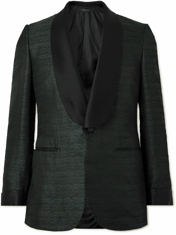 Photo: Brioni - Shawl-Collar Silk-Jaquard Tuxedo Jacket - Green