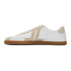 Lanvin White and Beige Dual Material JL Sneakers