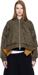 sacai Khaki Nylon Twill Bomber Jacket