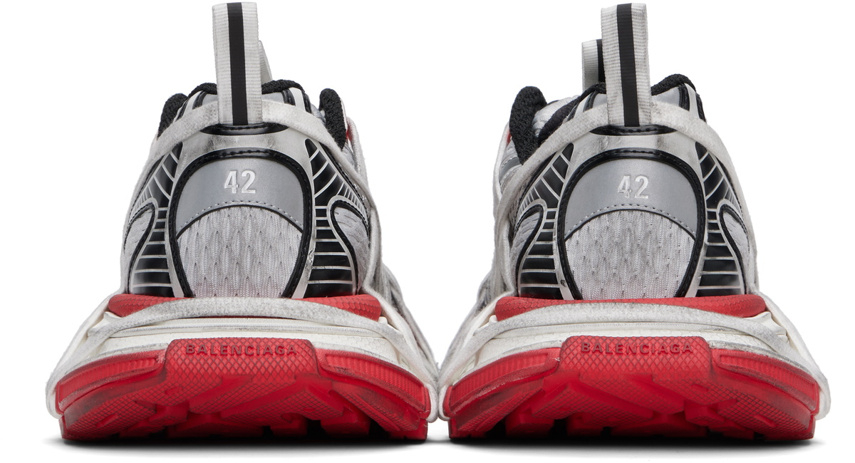 ★BALENCIAGA★ 3XL EXTREME LACE SNEAKERS GREY RED Balenciaga Gray & Red 3XL Extreme Lace Sneakers Balenciaga