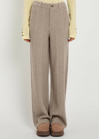 Guest In Residence Tailored Cable Wool and Cashmere-blend Trousers Taupe