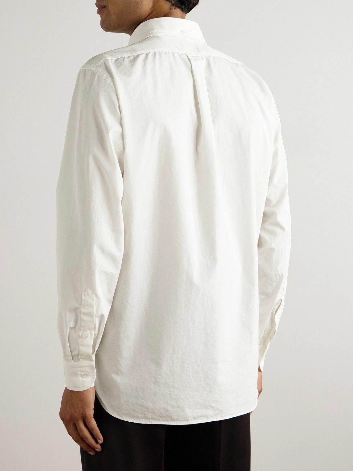 Lardini - Button-Down Collar Cotton-Poplin Shirt - White