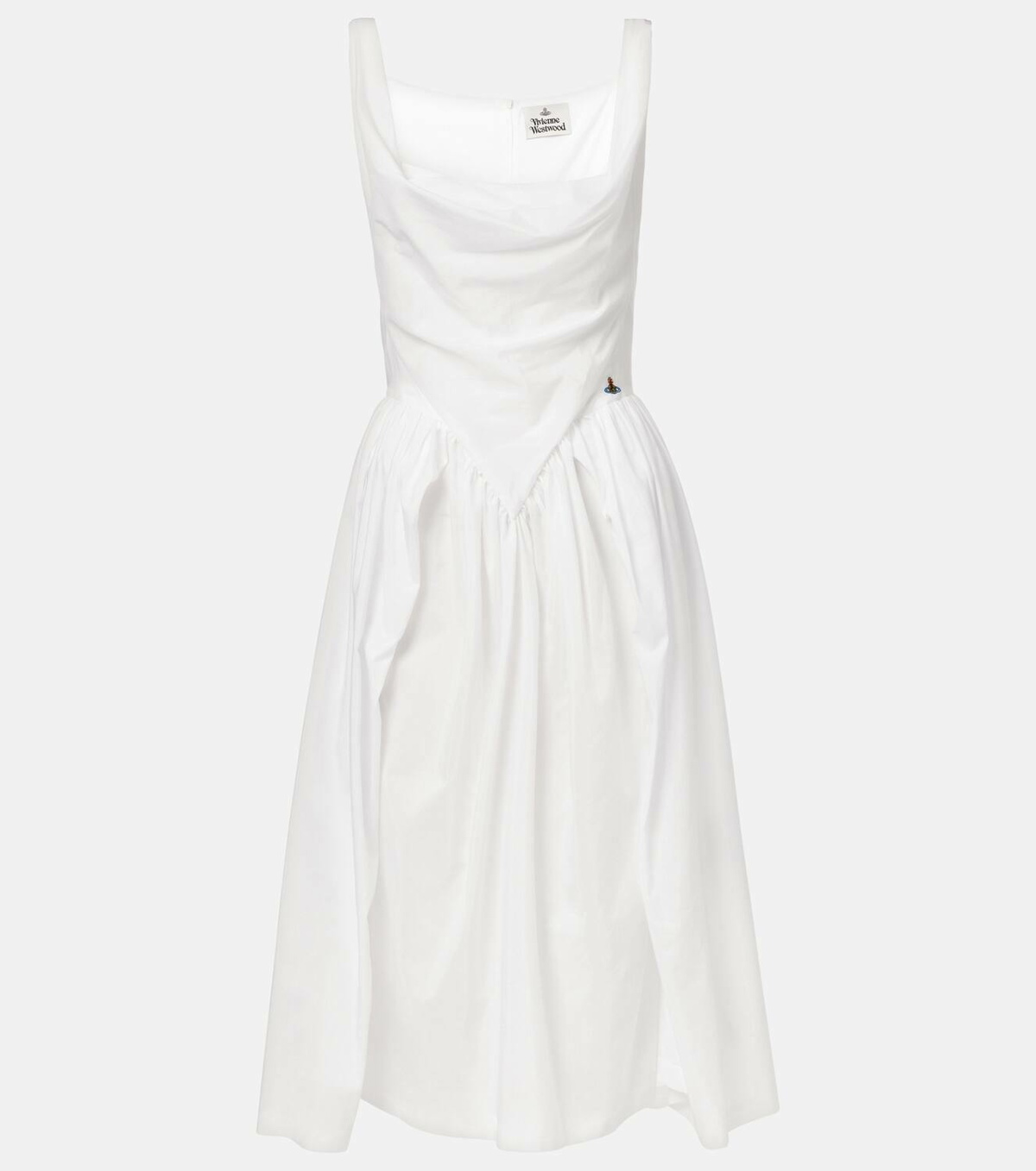 vivienne westwood draped midi dress Vivienne Westwood Sunday draped cotton and silk midi dress Vivienne Westwood