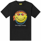 MARKET Men's Smiley Don't Happy, Be Worry T-Shirt in Black