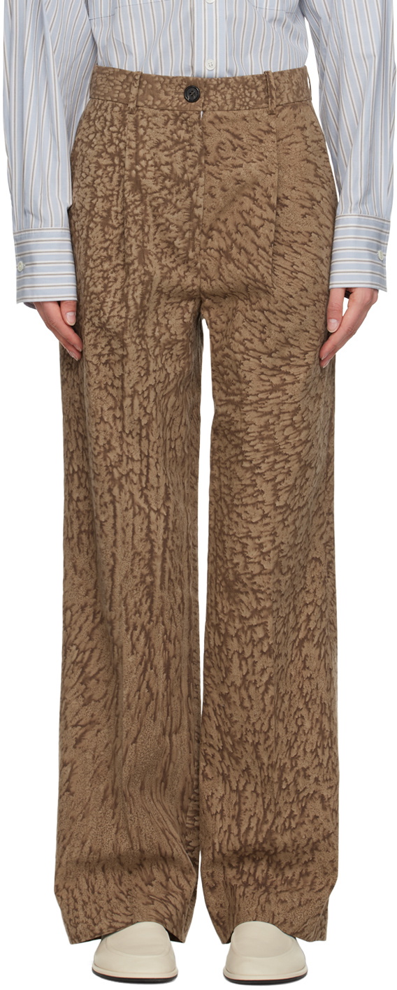UMBER POSTPAST Brown Creased Trousers