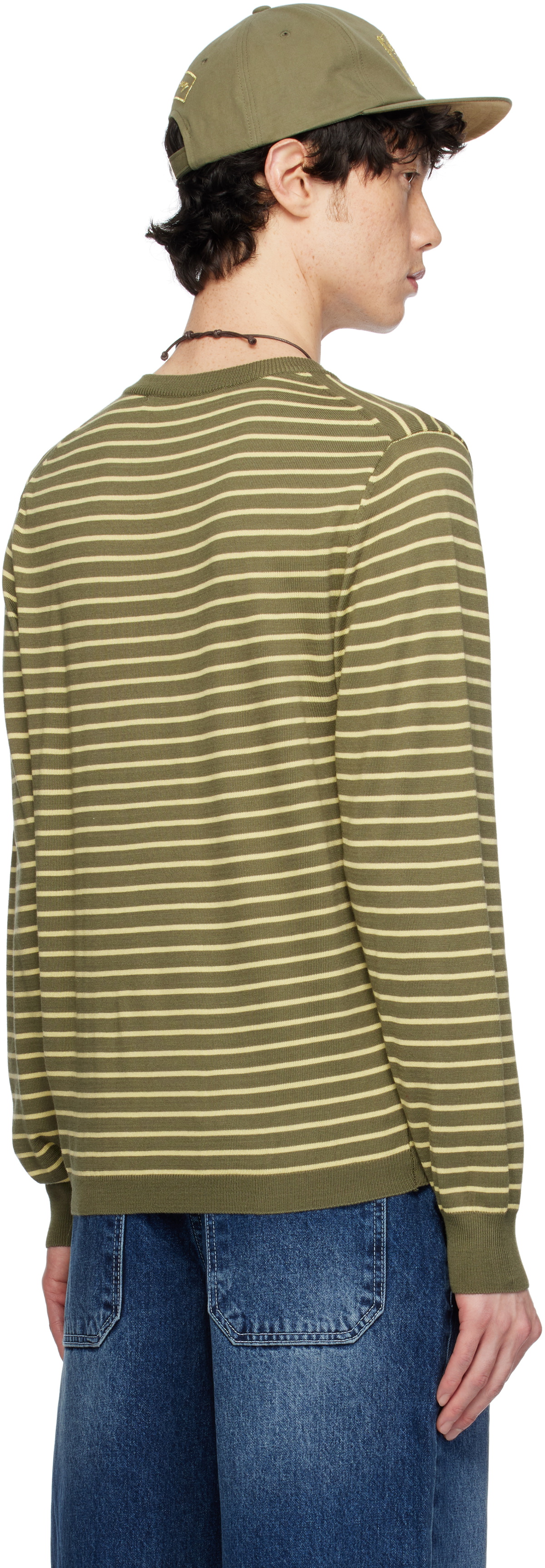AFTER PRAY Khaki Stripe Knit Henley