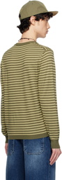 AFTER PRAY Khaki Stripe Knit Henley