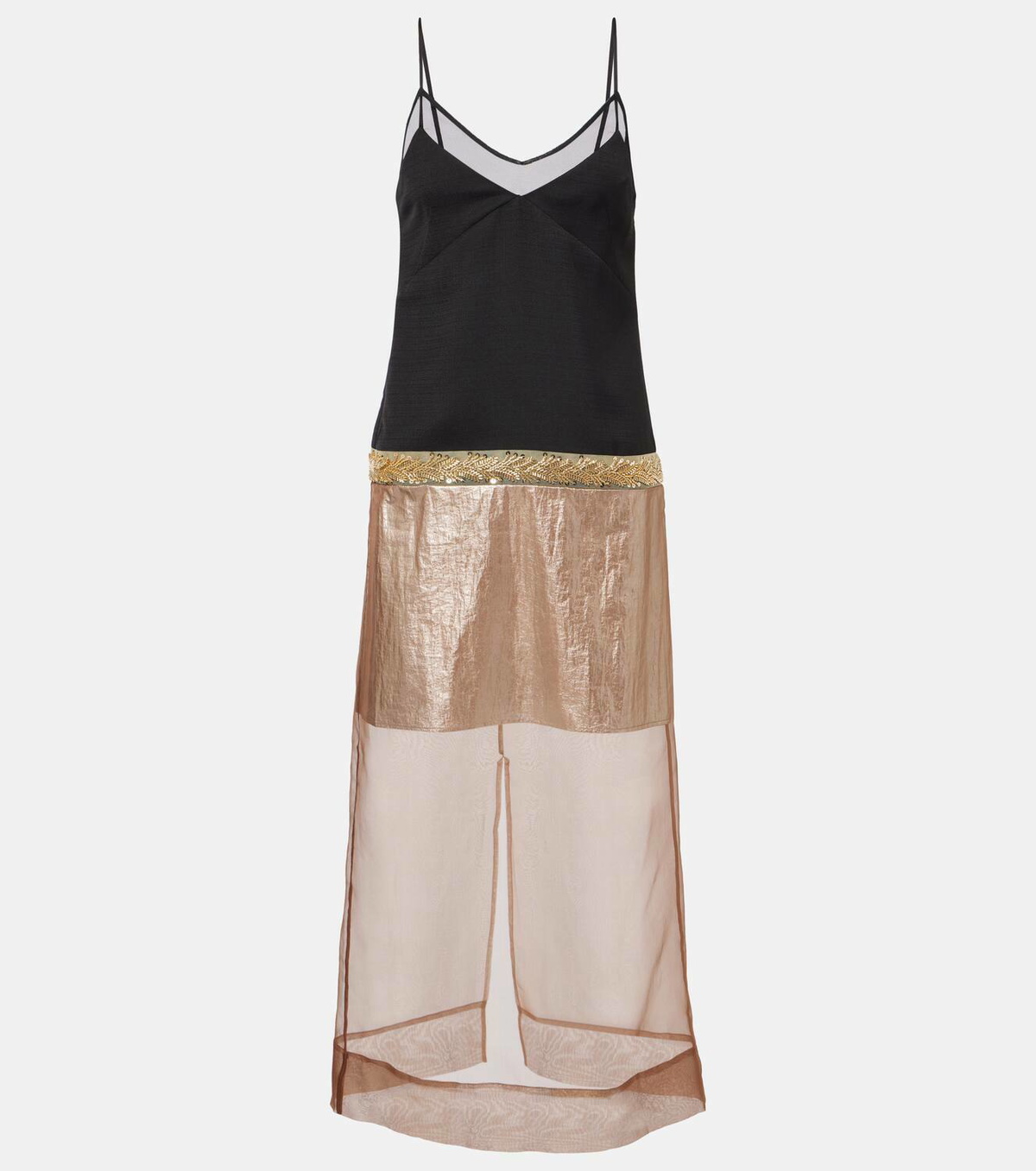 Xu Zhi Embesllished paneled midi dress