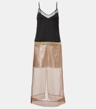 Xu Zhi Embesllished paneled midi dress