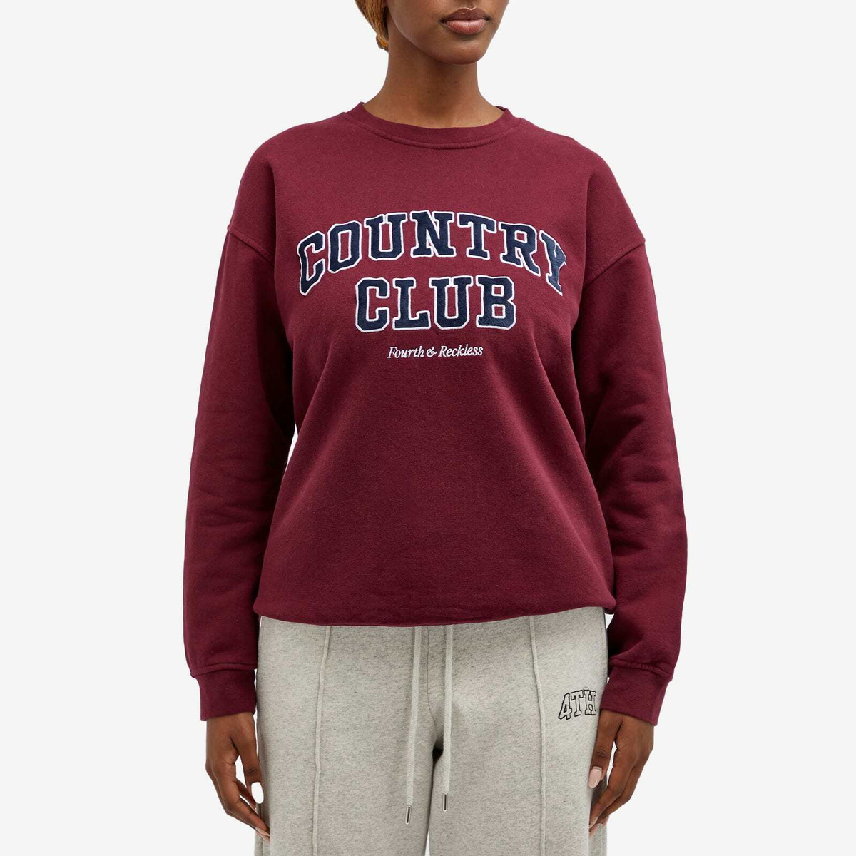 4th & Reckless Women's Charli Logo Sweatshirt in Burgundy