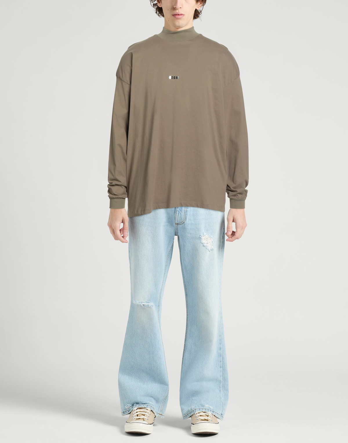 Msgm Mens T-shirt Khaki