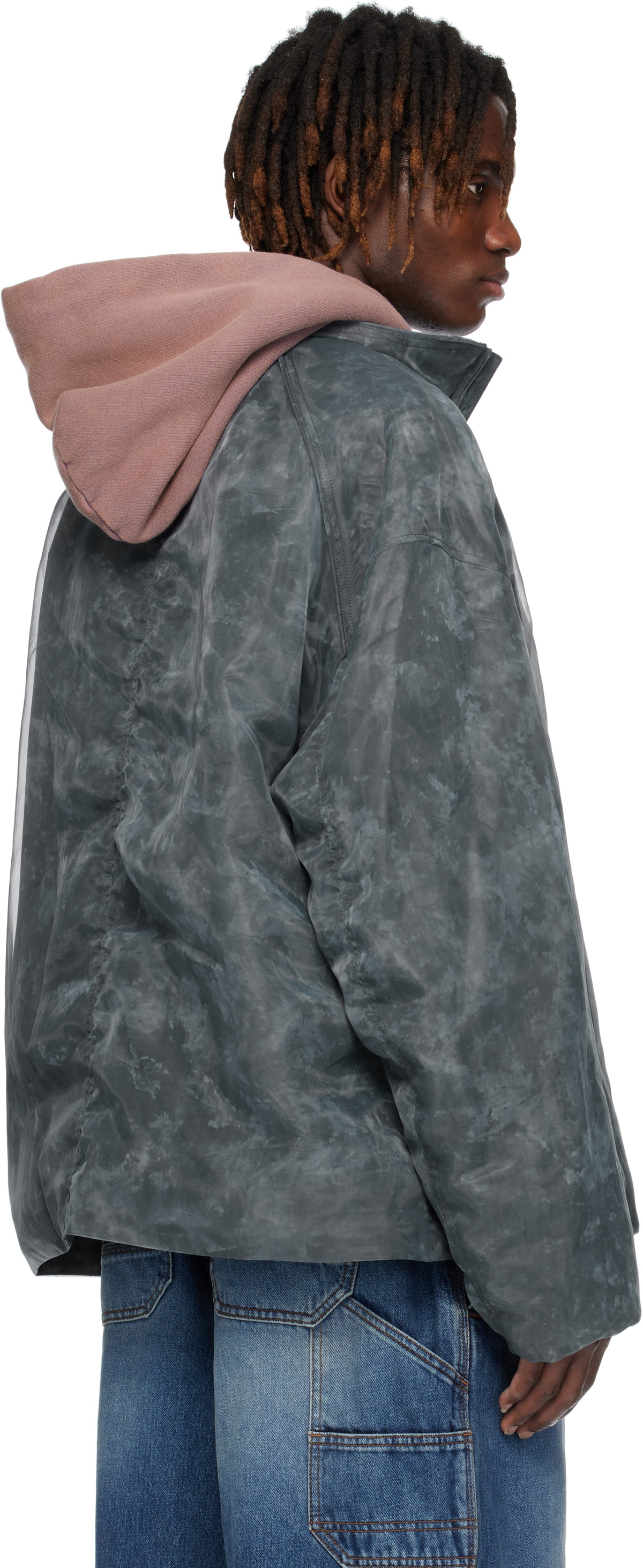 Juun.J Gray Organza Padded Jacket