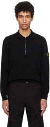 Stone Island Black Rolled Edge Polo