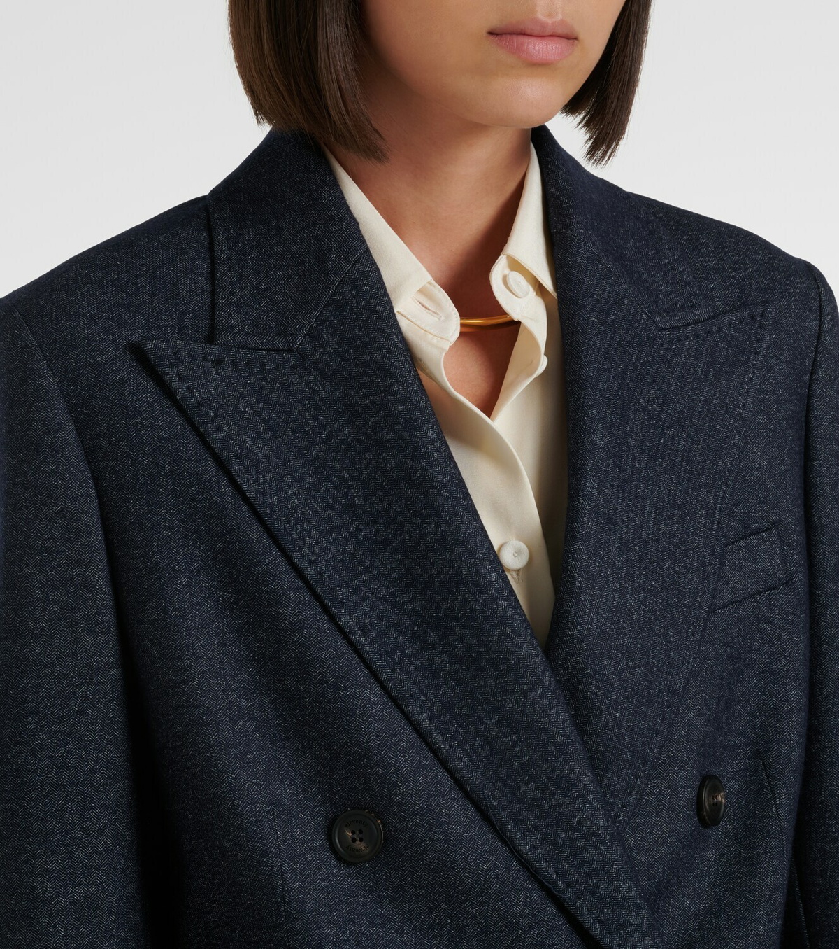 Eleventy Herringbone wool, cotton, and cashmere blazer