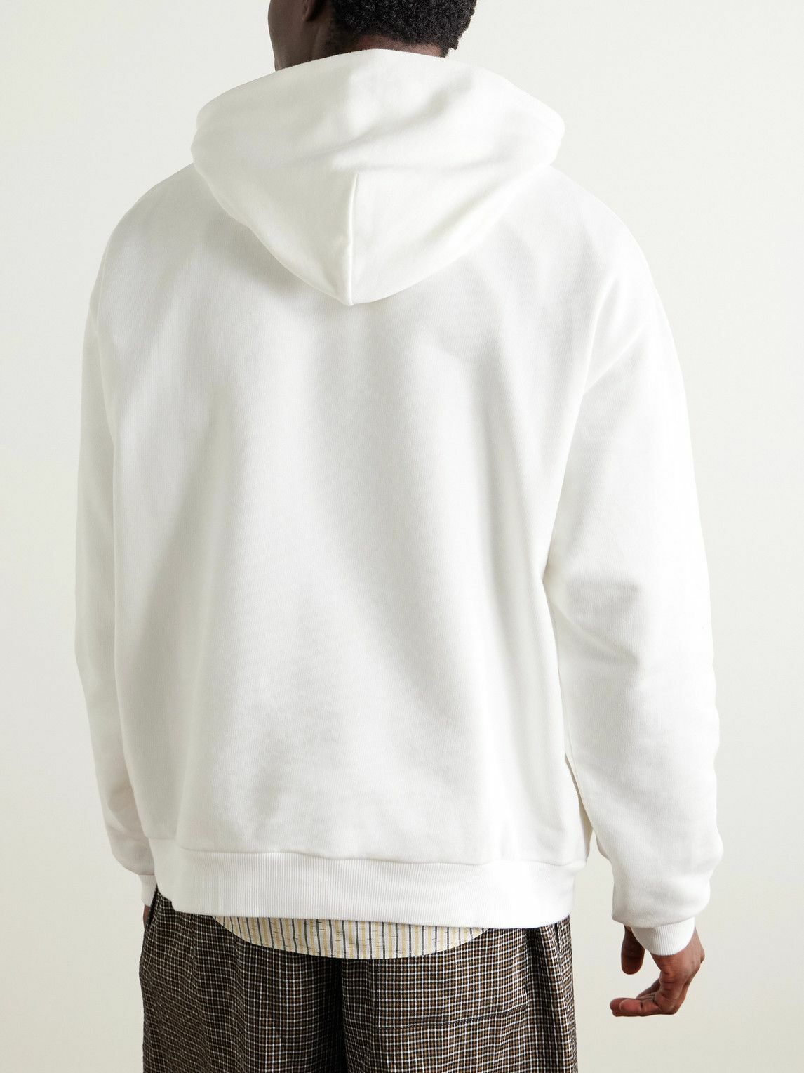 Marni - Oversized Logo-Appliquéd Printed Cotton-Jersey Hoodie - White