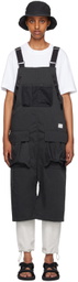 NANGA Black Takibi Field Apron Overalls
