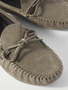 The Row - Lucca Suede Driving Shoes - Gray