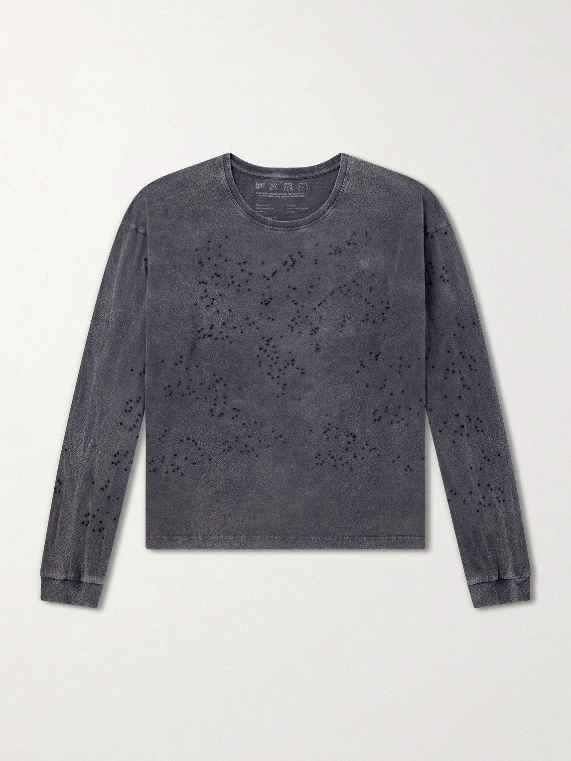 mfpen - Distressed Organic Cotton-Jersey T-Shirt - Gray