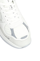 Philippe Model Olympique Low Sneakers In White Leather And Fabric