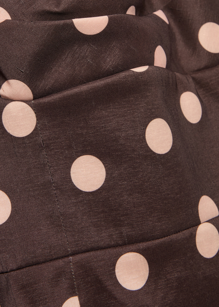 Rebecca Vallance Vivanne Polka-dot Slubbed-poplin Mini Dress Brown