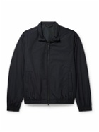 Canali - Leather-Trimmed Shell Jacket - Blue