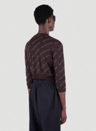 Logo Motif Cropped Top in Brown