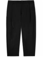 Maison Kitsuné - Tapered Pleated Wool Trousers - Black