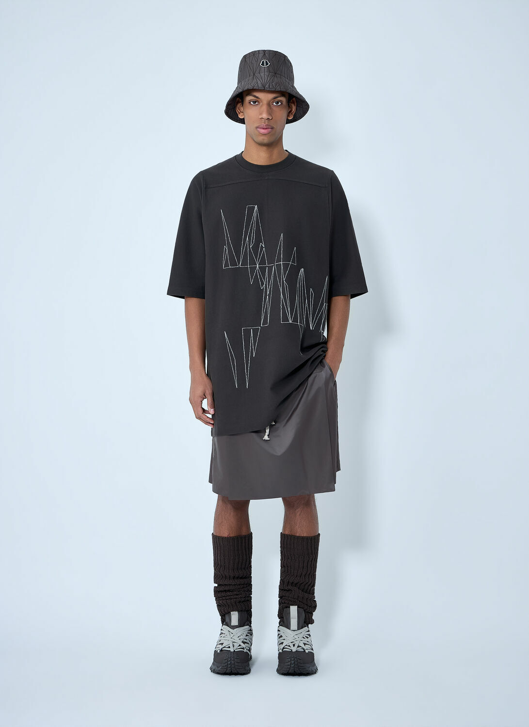 Moncler + Rick Owens Drawstring Midi Kilt Shorts