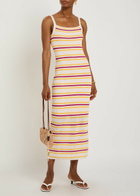 Simkhai Connelly Striped Open-knit Midi Dress Multicoloured