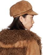 Anna Sui SSENSE Exclusive Brown Corduroy Cap