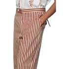 Bode Burgundy Broad Stripe Moire Trousers