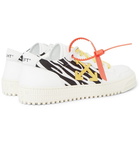 Off-White - 3.0 Polo Zebra-Print Canvas, Leather and Suede Sneakers - Men - White