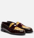 Christian Louboutin Penny croc-effect leather penny loafers